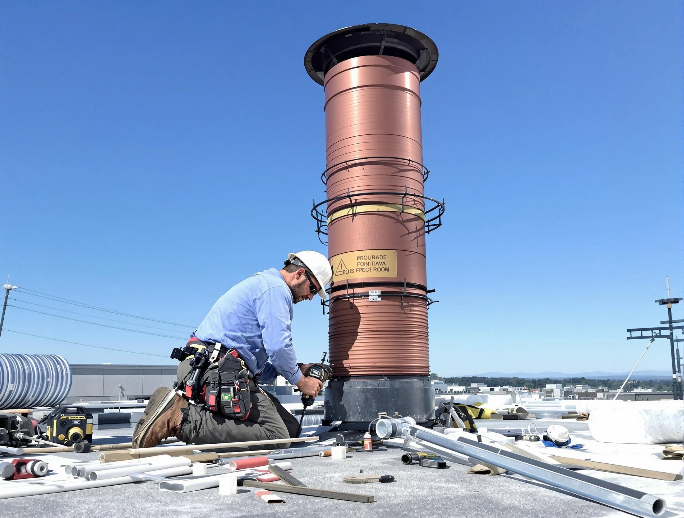 Installed chimney liner by Westfield Chimney Sweep in Westfield, NJ