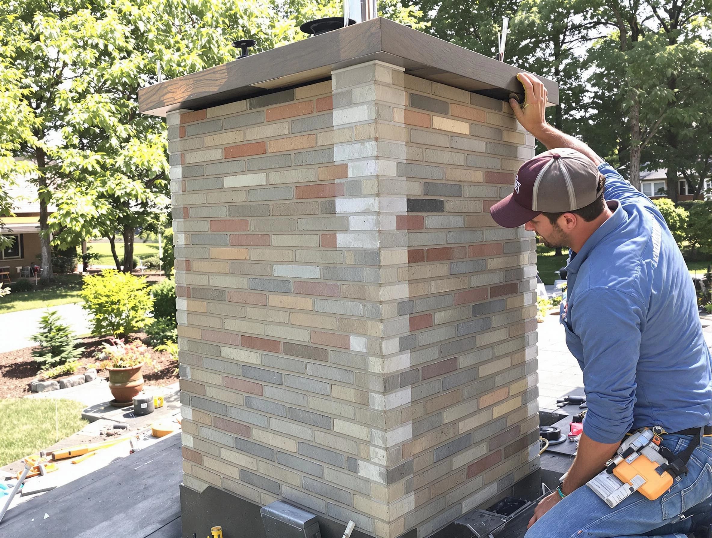 Westfield Chimney Sweep completing a modern chimney remodel in Westfield, NJ