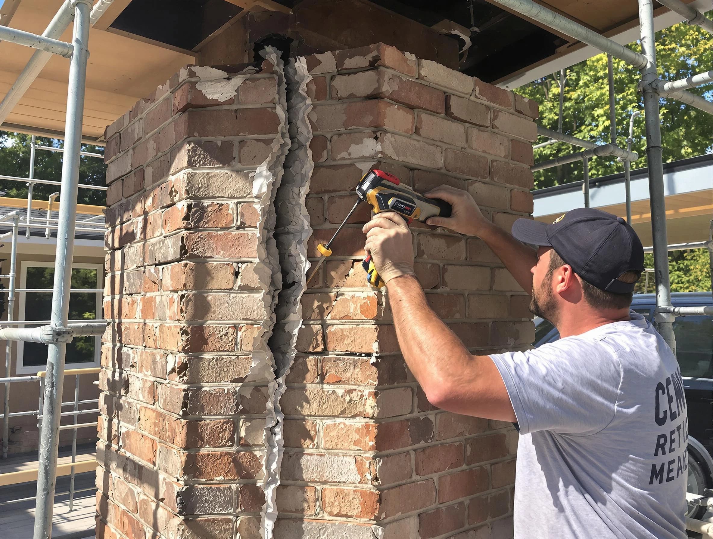 Westfield Chimney Sweep technician performing chimney repair in Westfield, NJ