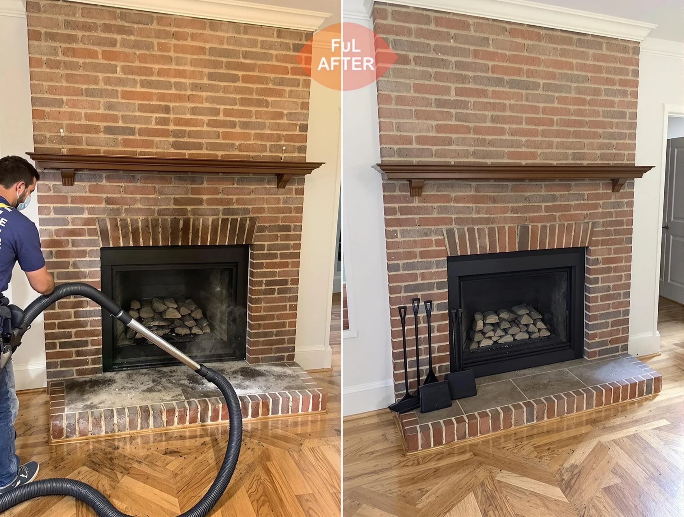 Westfield Chimney Sweep carefully sanitizing a fireplace in Westfield, NJ