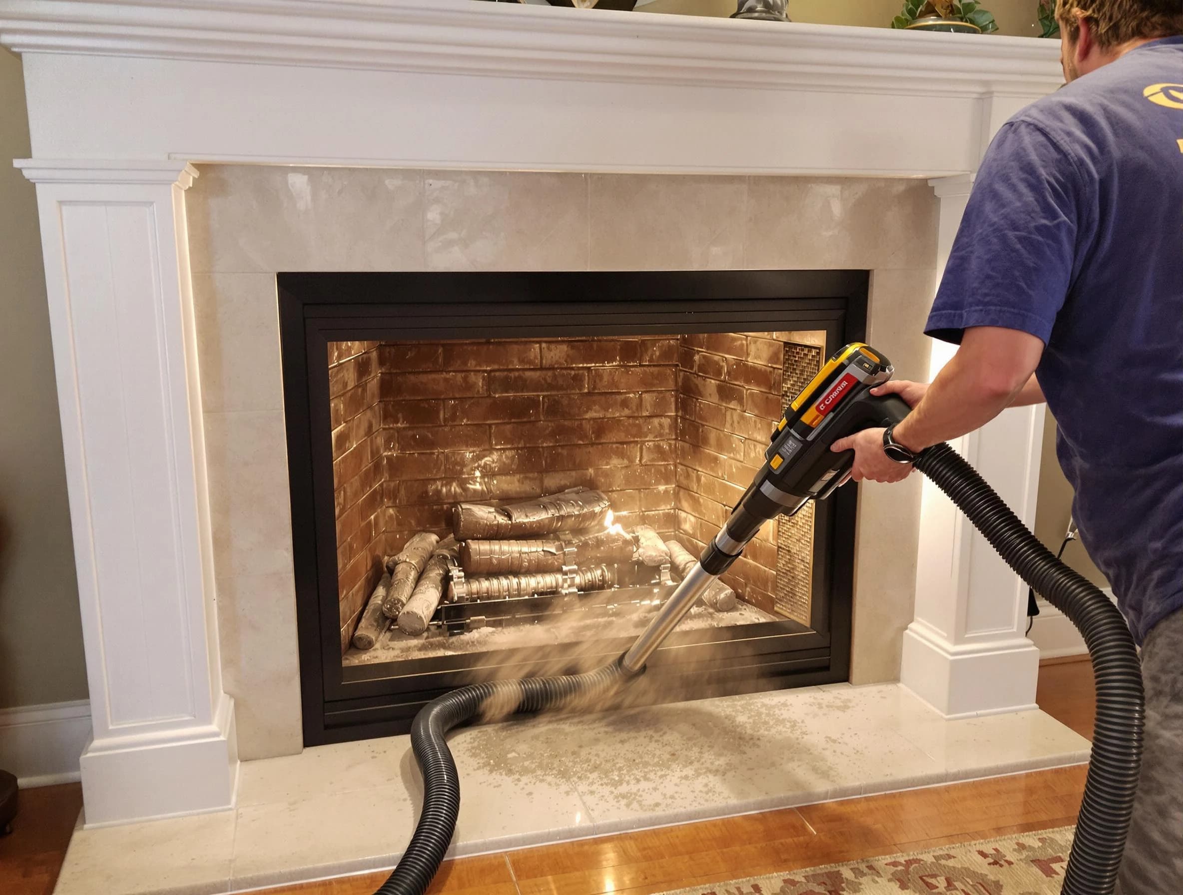 Fireplace cleaning performed by Westfield Chimney Sweep in Westfield, NJ