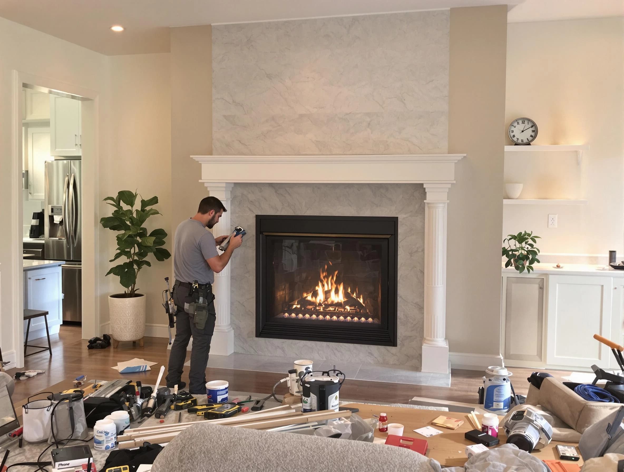 Newly installed fireplace by Westfield Chimney Sweep in Westfield, NJ