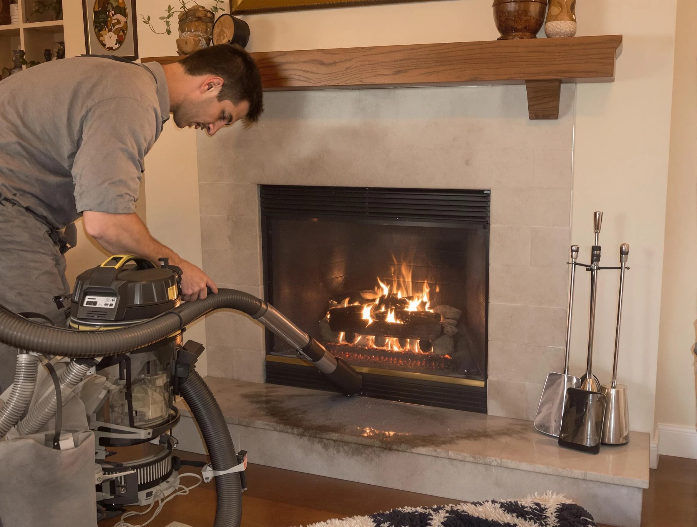 Routine fireplace upkeep by Westfield Chimney Sweep in Westfield, NJ