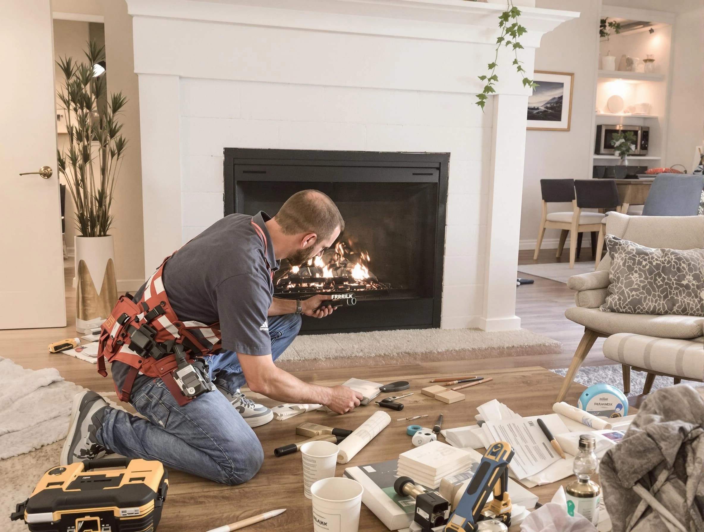 Westfield Chimney Sweep performing fireplace repair in Westfield, NJ